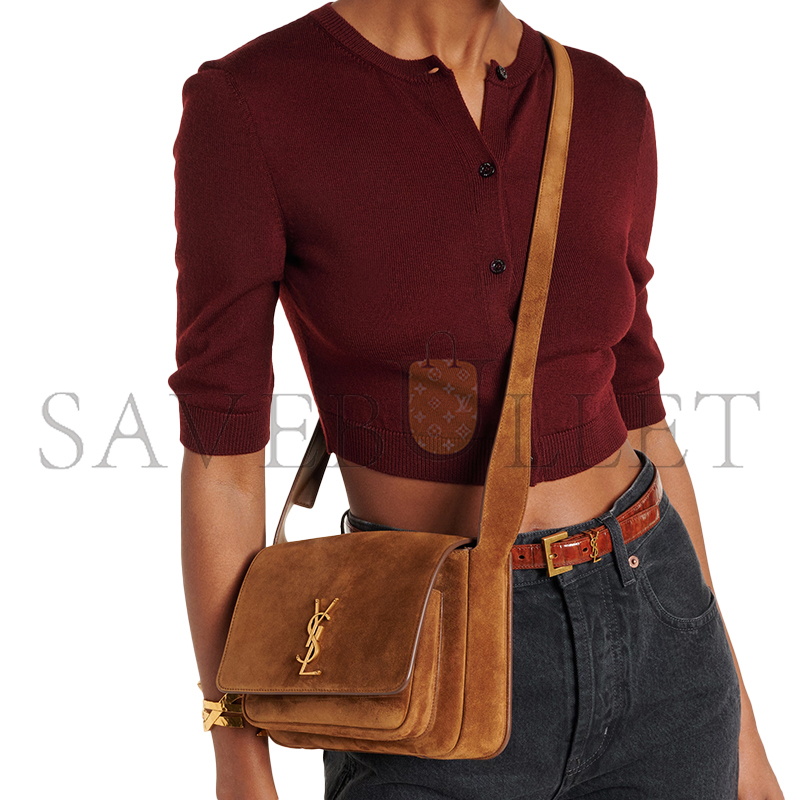 YSL SAINT LAURENT SMALL SATCHEL IN SUEDE 633151 (21*16*5cm)